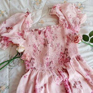 Pink Floral Maxi Dress